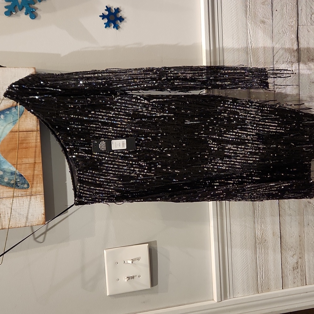 NWT Fashion Nova Women's Sz M Sequins One Shoulder Mini Dress - Picture 4 of 9
